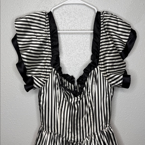 Gunne Sax By Jessica McClintock Vtg 70's Stripe Whimsygoth Maxi Dress Size 5 - Picture 4 of 13
